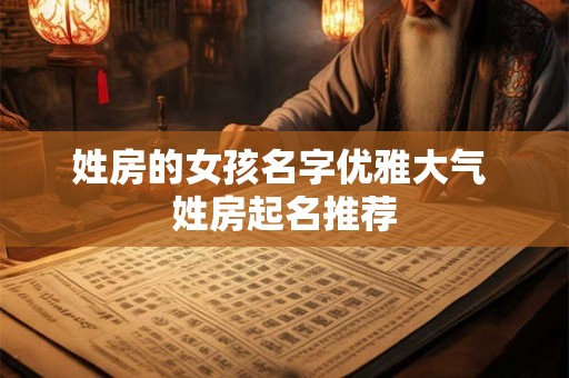 姓房的女孩名字优雅大气 姓房起名推荐