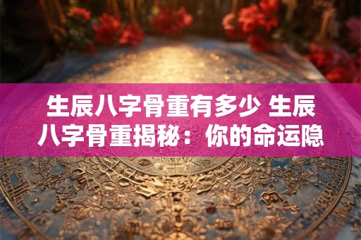 生辰八字骨重有多少 生辰八字骨重揭秘：你的命运隐藏在此