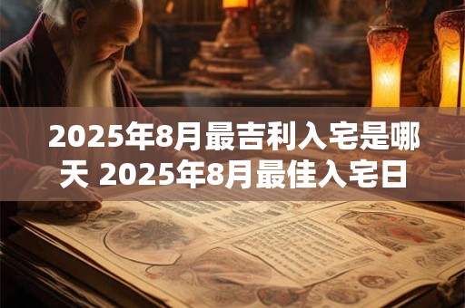2025年8月最吉利入宅是哪天 2025年8月最佳入宅日