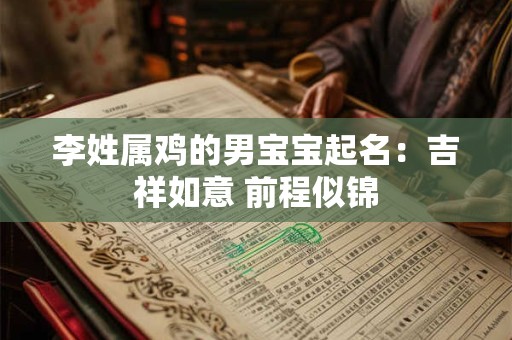 李姓属鸡的男宝宝起名：吉祥如意 前程似锦