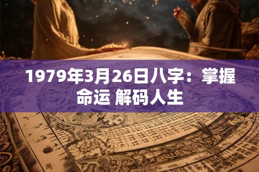 1979年3月26日八字：掌握命运 解码人生