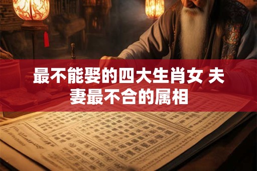 最不能娶的四大生肖女 夫妻最不合的属相