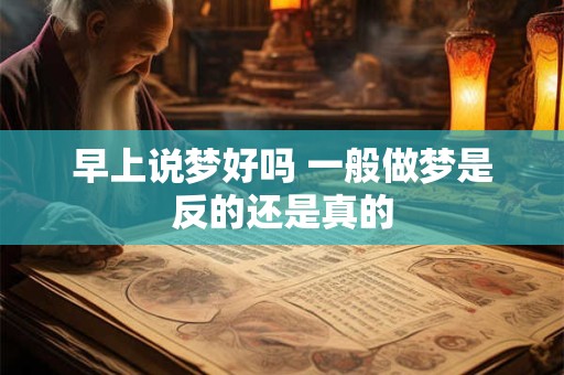 早上说梦好吗 一般做梦是反的还是真的