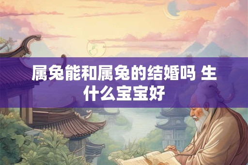 属兔能和属兔的结婚吗 生什么宝宝好