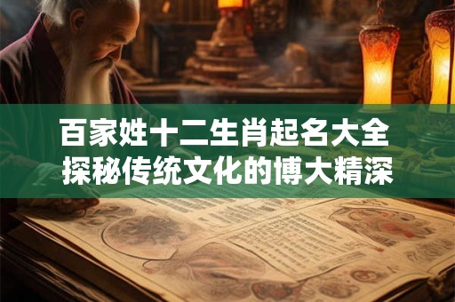 百家姓十二生肖起名大全 探秘传统文化的博大精深