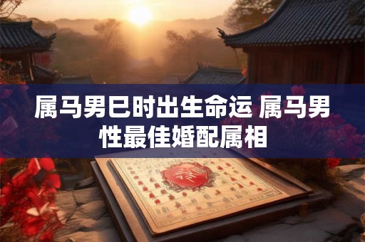 属马男巳时出生命运 属马男性最佳婚配属相