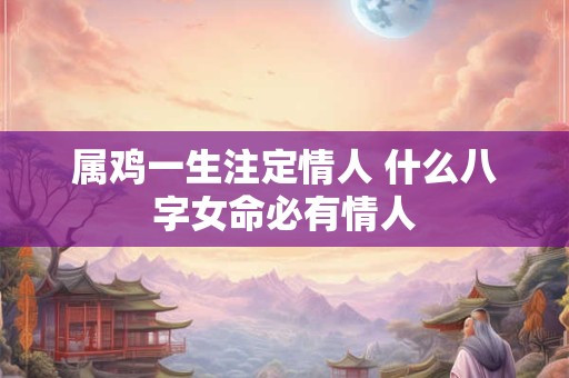 属鸡一生注定情人 什么八字女命必有情人