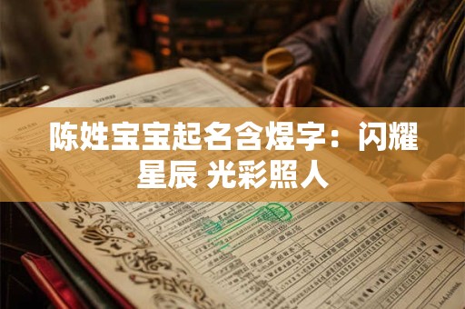 陈姓宝宝起名含煜字：闪耀星辰 光彩照人