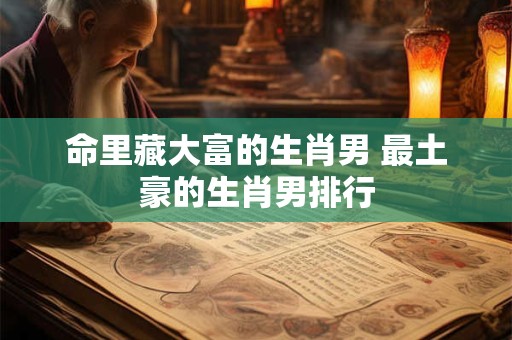 命里藏大富的生肖男 最土豪的生肖男排行