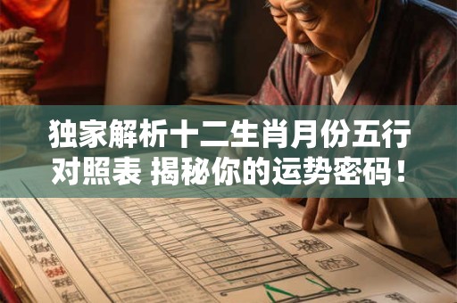 独家解析十二生肖月份五行对照表 揭秘你的运势密码！