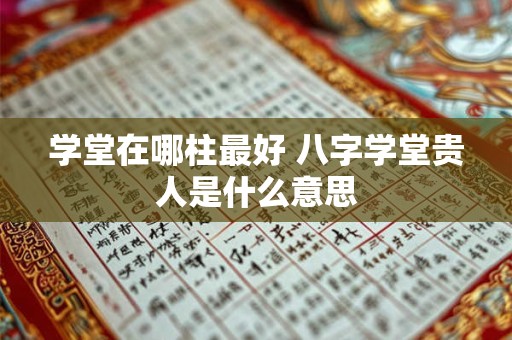 学堂在哪柱最好 八字学堂贵人是什么意思 学堂在哪柱最好 八字学堂贵人是什么意思