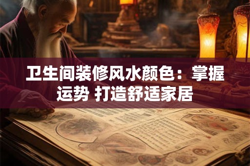 卫生间装修风水颜色：掌握运势 打造舒适家居