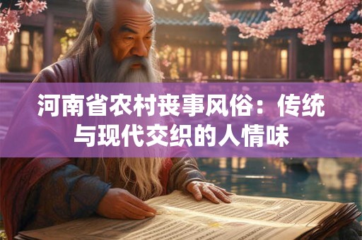 河南省农村丧事风俗：传统与现代交织的人情味