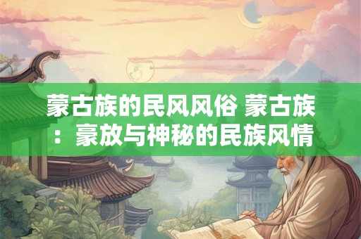 蒙古族的民风风俗 蒙古族：豪放与神秘的民族风情