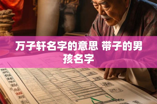 万子轩名字的意思 带子的男孩名字