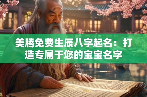 美腾免费生辰八字起名：打造专属于您的宝宝名字