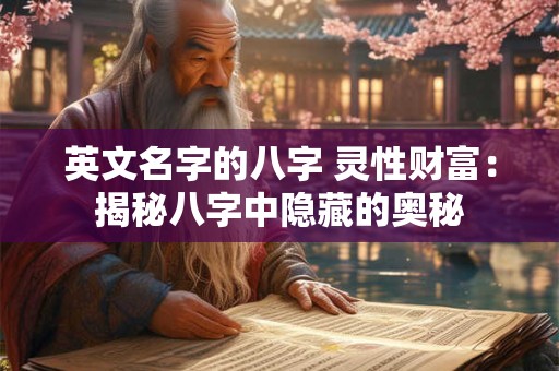 英文名字的八字 灵性财富:揭秘八字中隐藏的奥秘 英文名字的八字 灵性财富:揭秘八字中隐藏的奥秘