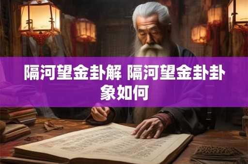 隔河望金卦解 隔河望金卦卦象如何