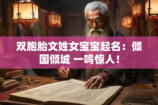 双胞胎文姓女宝宝起名：倾国倾城 一鸣惊人！