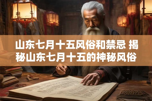 山东七月十五风俗和禁忌 揭秘山东七月十五的神秘风俗与禁忌