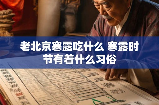 老北京寒露吃什么 寒露时节有着什么习俗