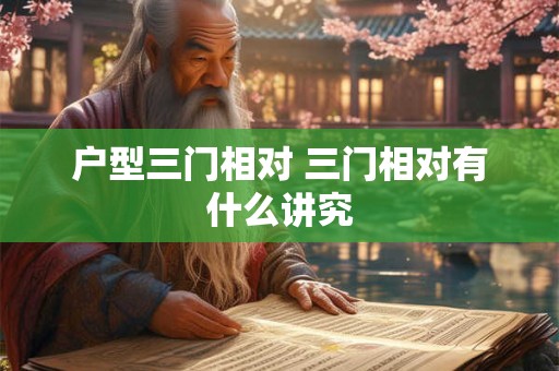 户型三门相对 三门相对有什么讲究
