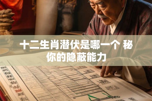 十二生肖潜伏是哪一个 秘你的隐蔽能力