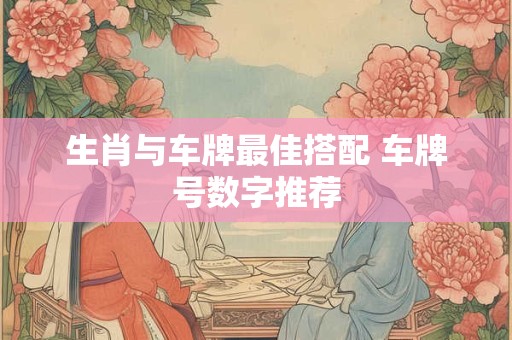 生肖与车牌最佳搭配 车牌号数字推荐