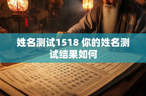 姓名测试1518 你的姓名测试结果如何