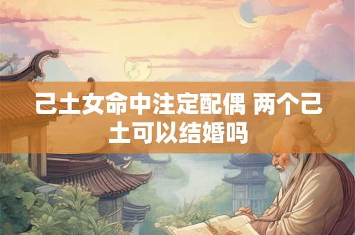 己土女命中注定配偶 两个己土可以结婚吗