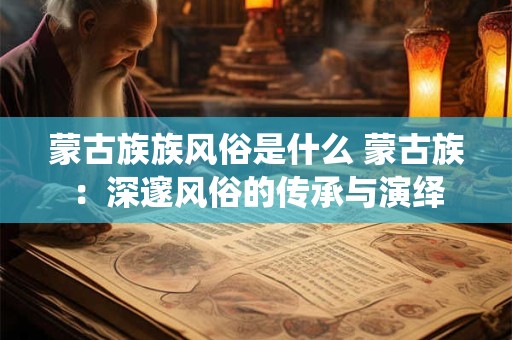 详细阅读:蒙古族族风俗是什么 蒙古族:深邃风俗的传承与演绎 蒙古族族风俗是什么 蒙古族:深邃风俗的传承与演绎