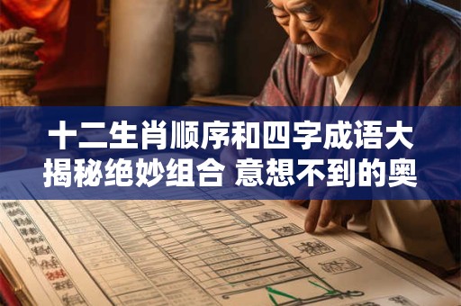 十二生肖顺序和四字成语大揭秘绝妙组合 意想不到的奥秘！