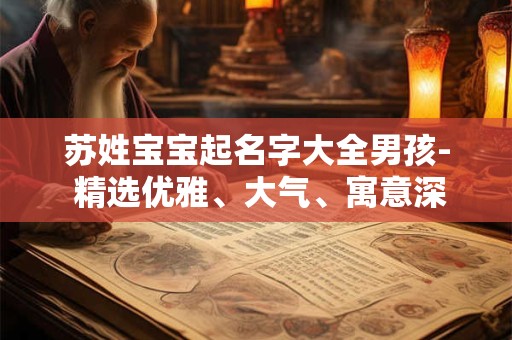 苏姓宝宝起名字大全男孩- 精选优雅、大气、寓意深远的名字