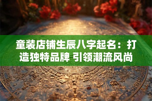 童装店铺生辰八字起名：打造独特品牌 引领潮流风尚
