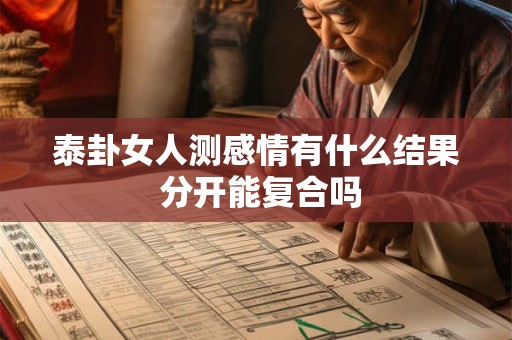 泰卦女人测感情有什么结果 分开能复合吗