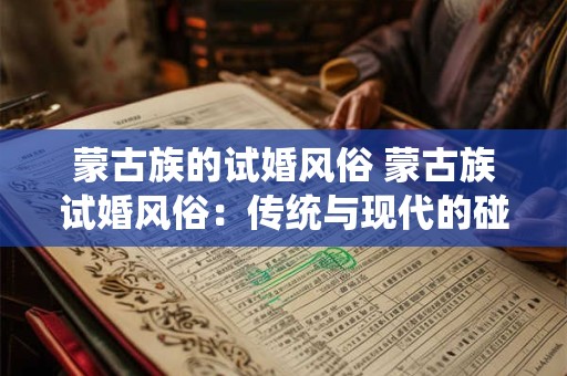 蒙古族的试婚风俗 蒙古族试婚风俗：传统与现代的碰撞