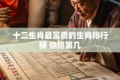 十二生肖最富贵的生肖排行榜 你排第几