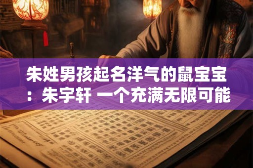 朱姓男孩起名洋气的鼠宝宝：朱宇轩 一个充满无限可能的未来