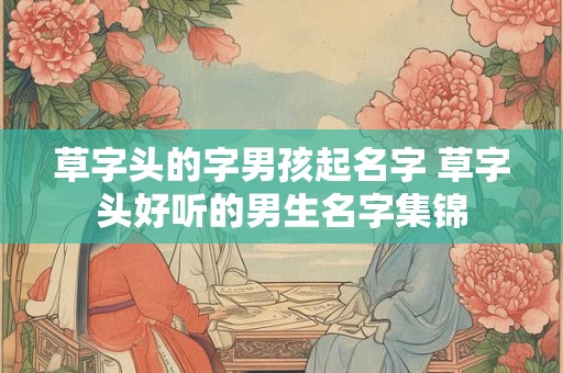 草字头的字男孩起名字 草字头好听的男生名字集锦