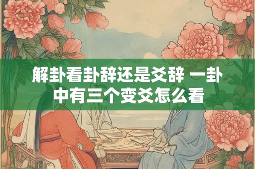解卦看卦辞还是爻辞 一卦中有三个变爻怎么看 解卦看卦辞还是爻辞 一卦中有三个变爻怎么看