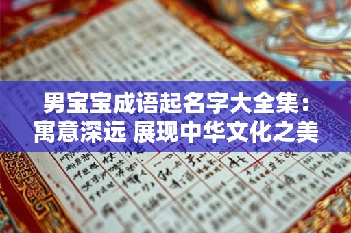 男宝宝成语起名字大全集：寓意深远 展现中华文化之美