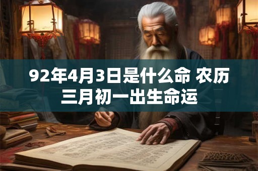 92年4月3日是什么命 农历三月初一出生命运