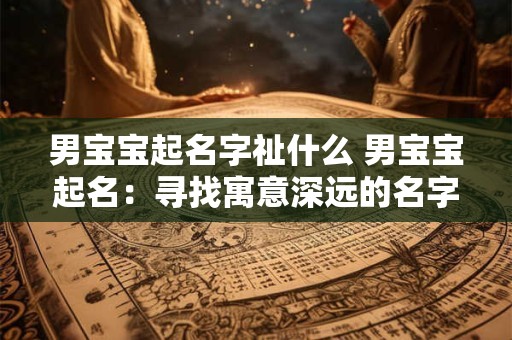 男宝宝起名字祉什么 男宝宝起名：寻找寓意深远的名字