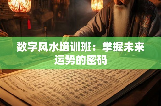 数字风水培训班：掌握未来运势的密码