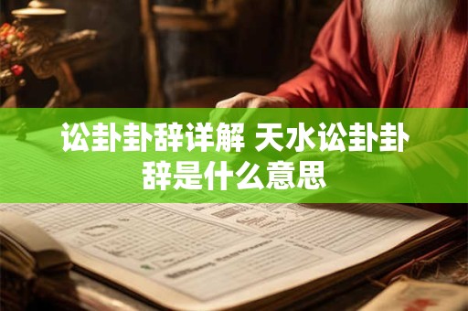 讼卦卦辞详解 天水讼卦卦辞是什么意思