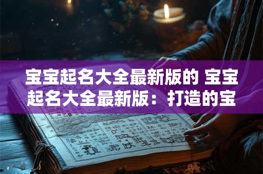 宝宝起名大全最新版的 宝宝起名大全最新版：打造的宝宝名字