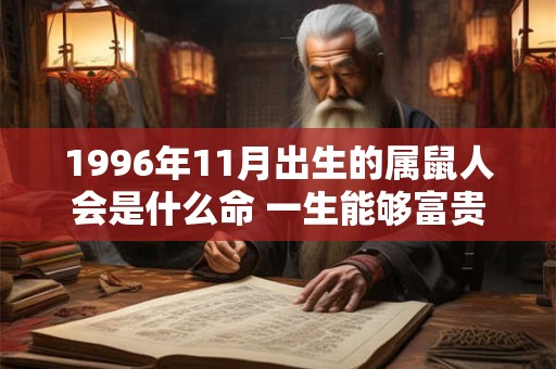 1996年11月出生的属鼠人会是什么命 一生能够富贵吗