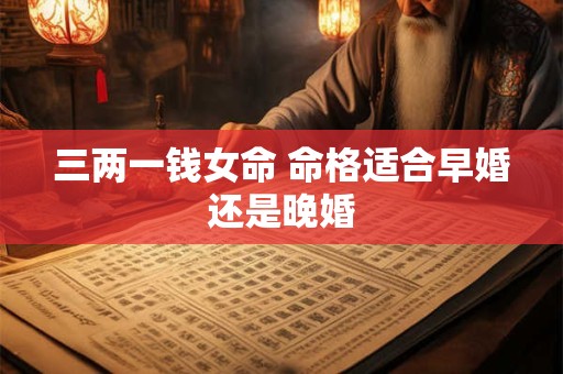 三两一钱女命 命格适合早婚还是晚婚