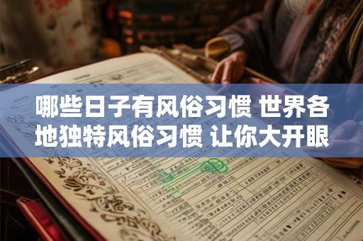 哪些日子有风俗习惯 世界各地独特风俗习惯 让你大开眼界！