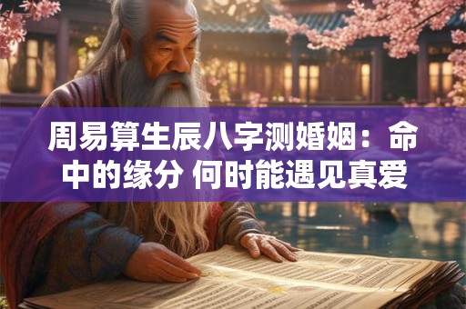 周易算生辰八字测婚姻：命中的缘分 何时能遇见真爱